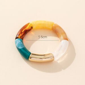 new color beaded elastic bracelet dopamine color matching fresh and fashionable personality resin bracelet