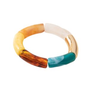 new color beaded elastic bracelet dopamine color matching fresh and fashionable personality resin bracelet