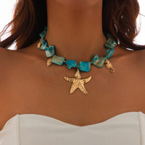 beach vacation shell clavicle necklace ocean style starfish all match set necklace