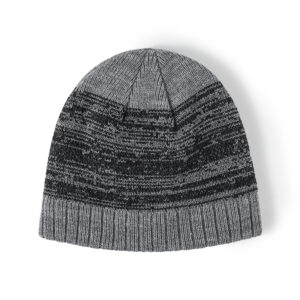 european and american color matching new plain men and women large head circumference plus velvet knitted hat cross border brimless versatile earmuffs wool hat