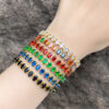 fashionable colorful zircon bracelet for women, personalized and versatile adjustable bracelet