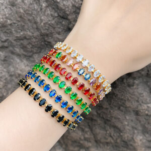 fashionable colorful zircon bracelet for women, personalized and versatile adjustable bracelet