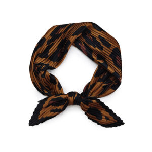 crumpled small silk scarf professional scarf women's fashionable and versatile cashew stripe print pleated small square scarf