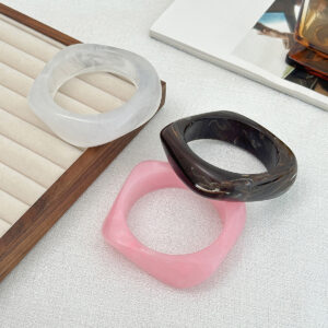 niche design polygonal translucent bracelet colorful macaron resin bracelet