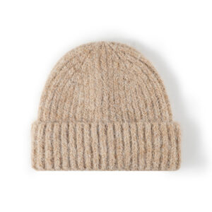 new style extra long and thick outdoor warm brimless knitted hat women's fashionable plain all match cold hat men's wool hat