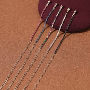 new rainbow color thin diamond titanium steel bracelet for women, exquisite and compact, one row of full diamond stainless steel jewelry