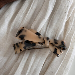 french exquisite bow spring hairpin women's back of the head half tied hair ornament ponytail clip hair accessories