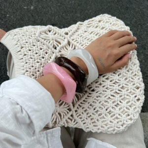 niche design polygonal translucent bracelet colorful macaron resin bracelet