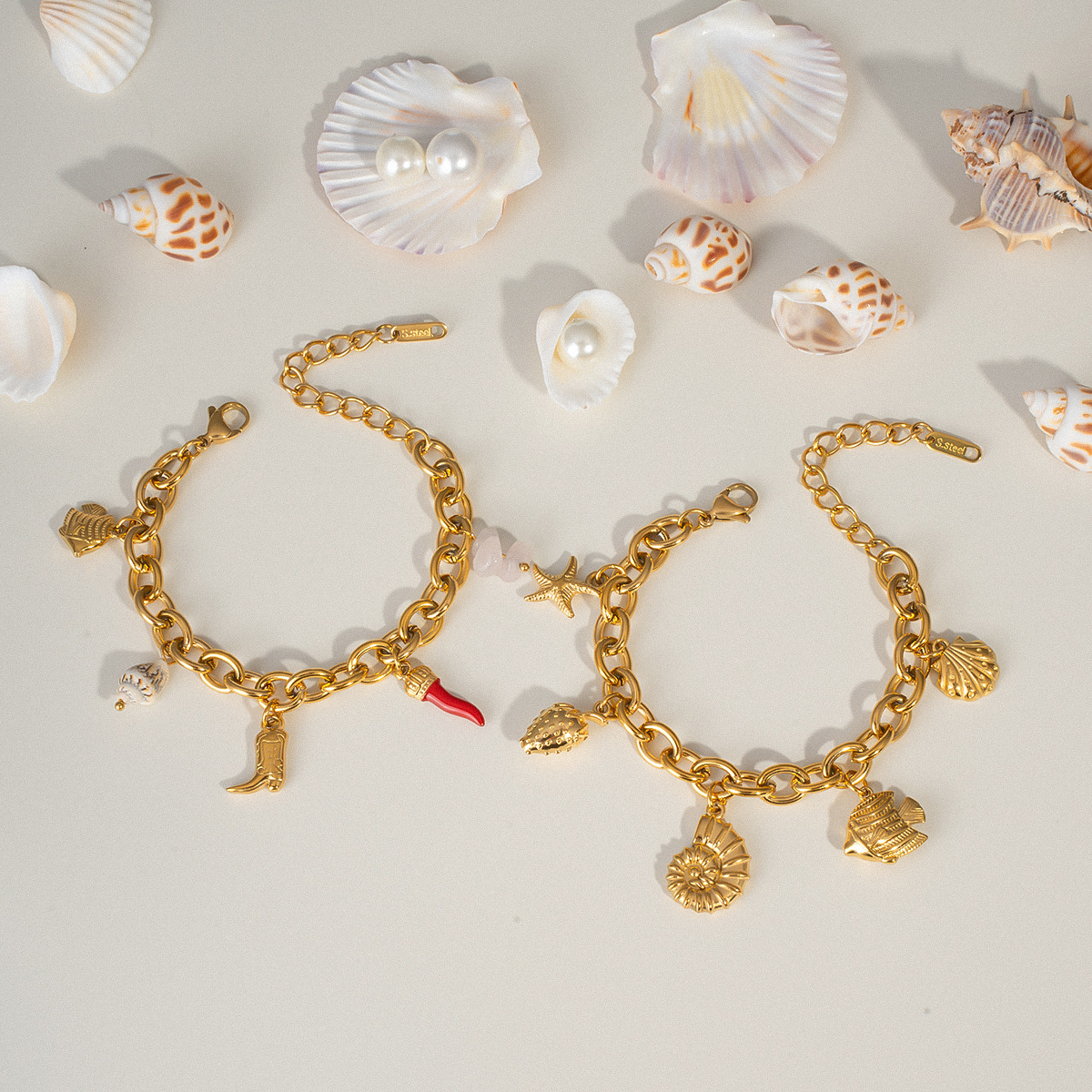 new ocean style bracelet fashionable and versatile beach vacation style personalized design stainless steel jewelry