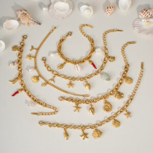 new ocean style bracelet fashionable and versatile beach vacation style personalized design stainless steel jewelry