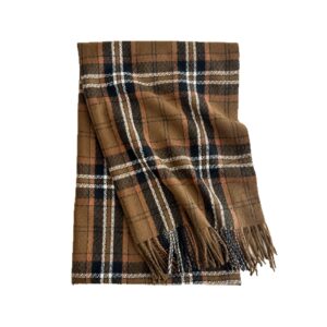 western style plaid scarf for women in winter with pinstripe students, warm and thick imitation cashmere long shawl neck scarf