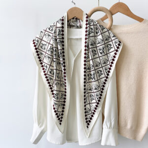 summer versatile waist tie with shirt, denim suit and shawl twill silk cool fashion triangle scarf