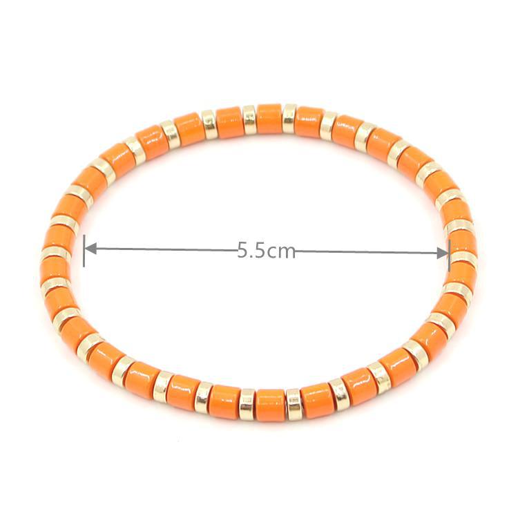 bohemian style stackable enamel paint rainbow tube bead bracelet diy cylindrical tube bracelet