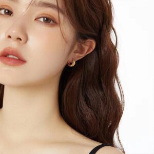 metal diamond wave cel earring buckle retro light luxury fashion trend high end ear jewelry