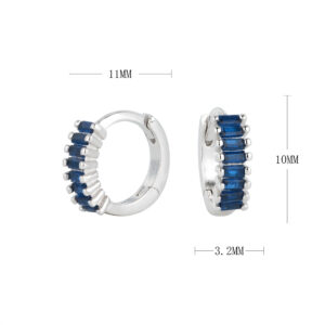 s925 sterling silver round fashionable zircon earrings ear buckle versatile diamond plated earrings