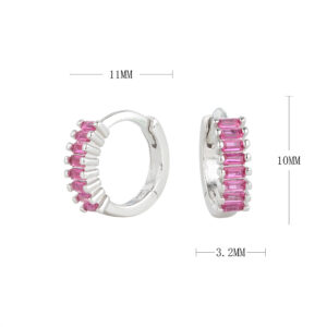 s925 sterling silver round fashionable zircon earrings ear buckle versatile diamond plated earrings