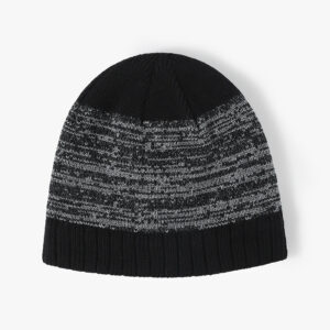 european and american color matching new plain men and women large head circumference plus velvet knitted hat cross border brimless versatile earmuffs wool hat