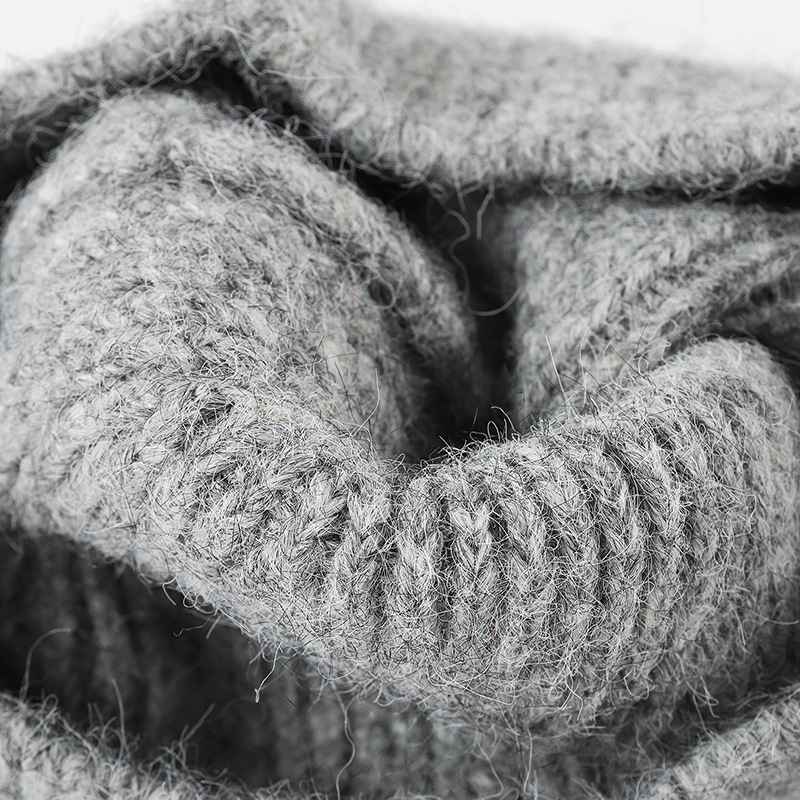 korean style striped satin crotch brimless dome hand crocheted warm knitted hat cross border outdoor wool solid color beanie