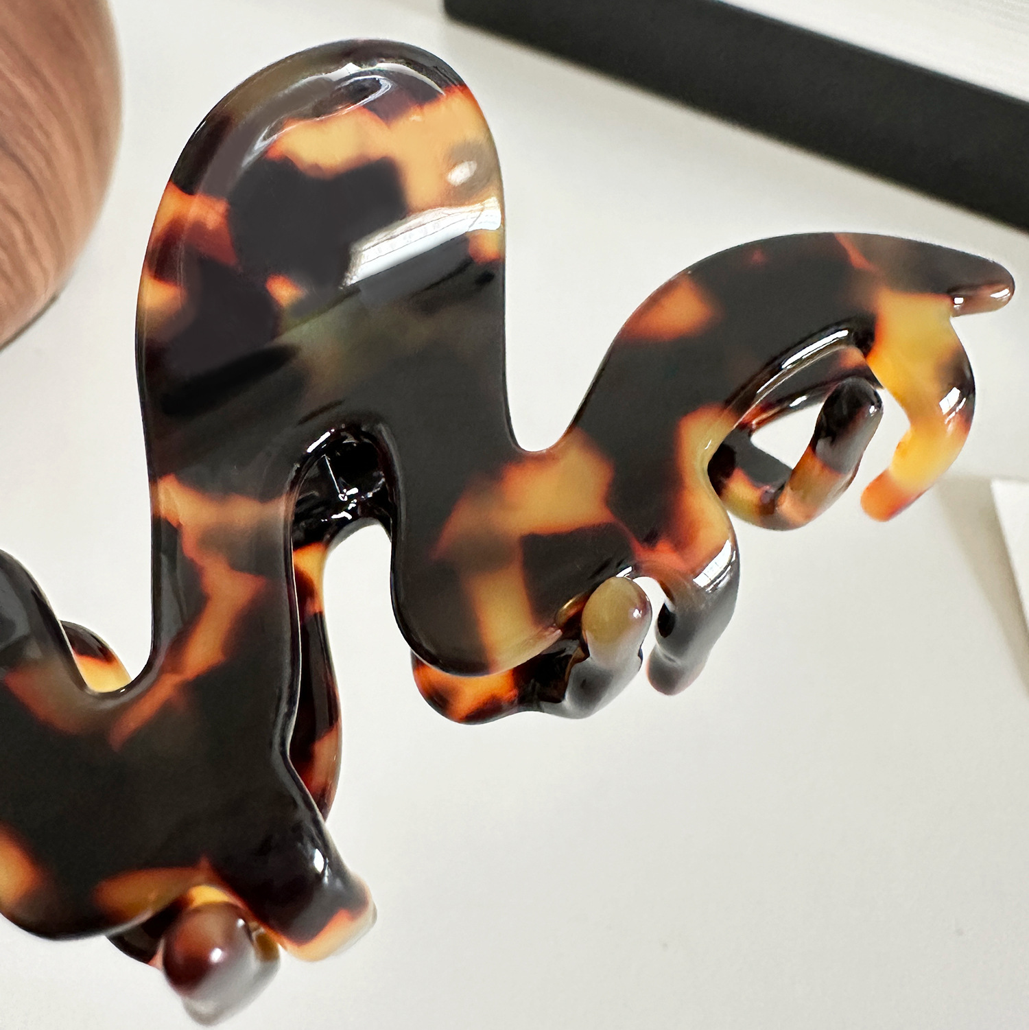 thickened 3mm acetate wave hairpin high end hair shark clip all match ponytail clip hair accessories