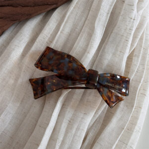 french exquisite bow spring hairpin women's back of the head half tied hair ornament ponytail clip hair accessories