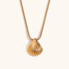 small pendant scallop shell necklace stainless steel plated 18k gold simple light luxury pendant jewelry