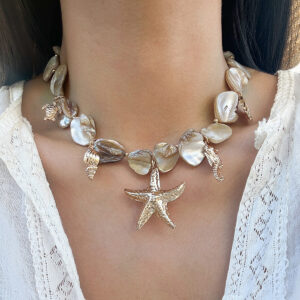 beach vacation shell clavicle necklace ocean style starfish all match set necklace