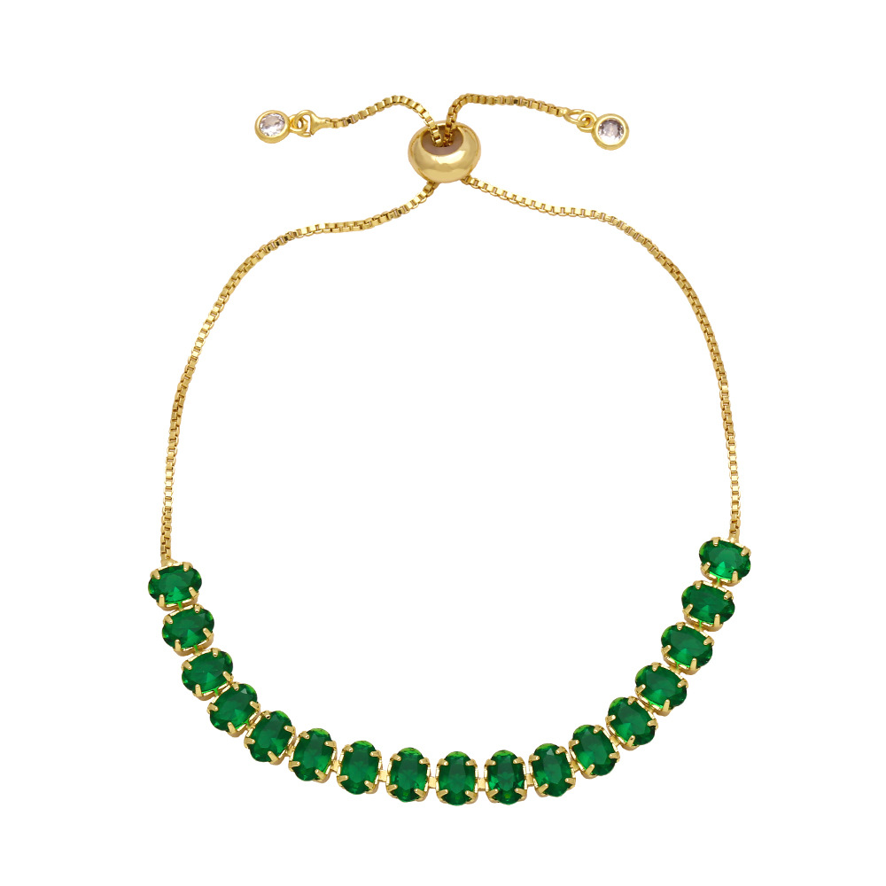 fashionable colorful zircon bracelet for women, personalized and versatile adjustable bracelet