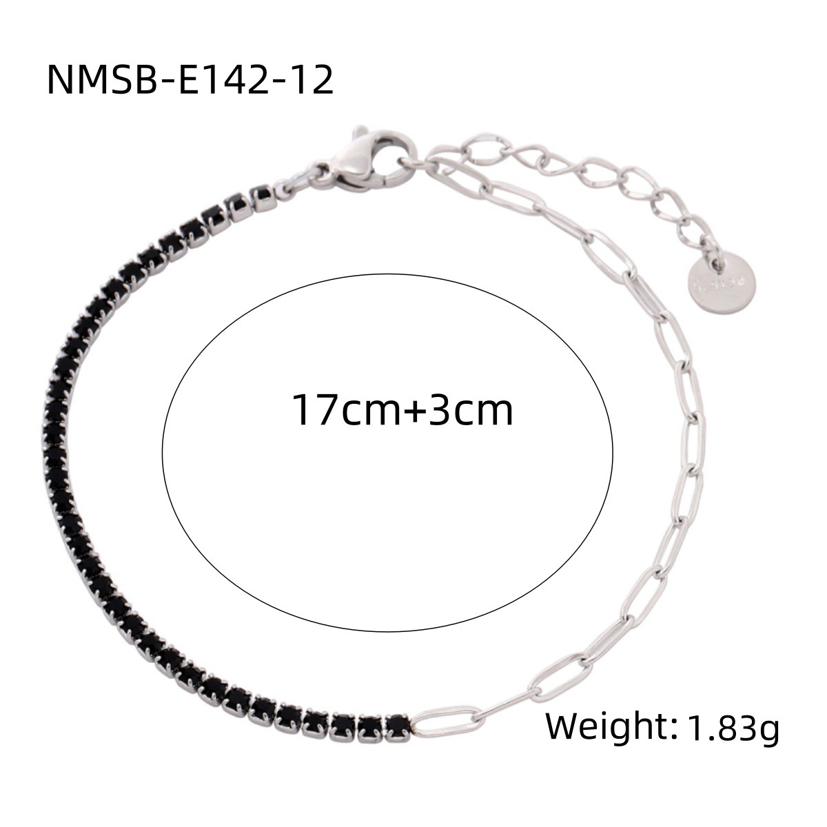 new rainbow color thin diamond titanium steel bracelet for women, exquisite and compact, one row of full diamond stainless steel jewelry