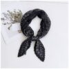 spring and summer thin pleated silk scarf for women professional versatile decorative neck scarf retro scarf