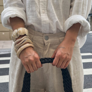 simple artistic retro wavy bracelet, irregular and special shaped elastic bracelet with design