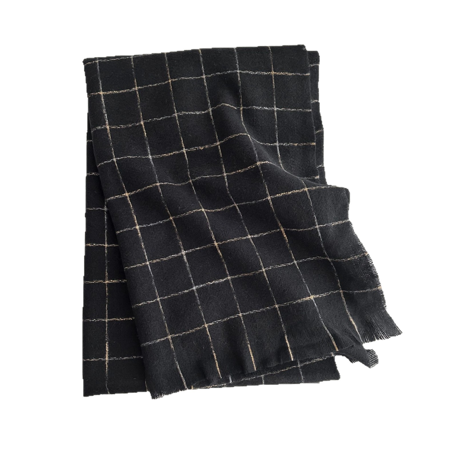 super soft imitation cashmere plaid women's winter soft new scarf short beard warm simple versatile thick shawl