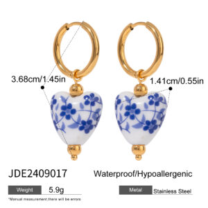 european and american stainless steel ceramic pearl earrings holiday style design creative earrings