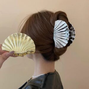 shell hairpin female flower hairpin simple back of the head hair shark clip european and american fashion ponytail clip headdress