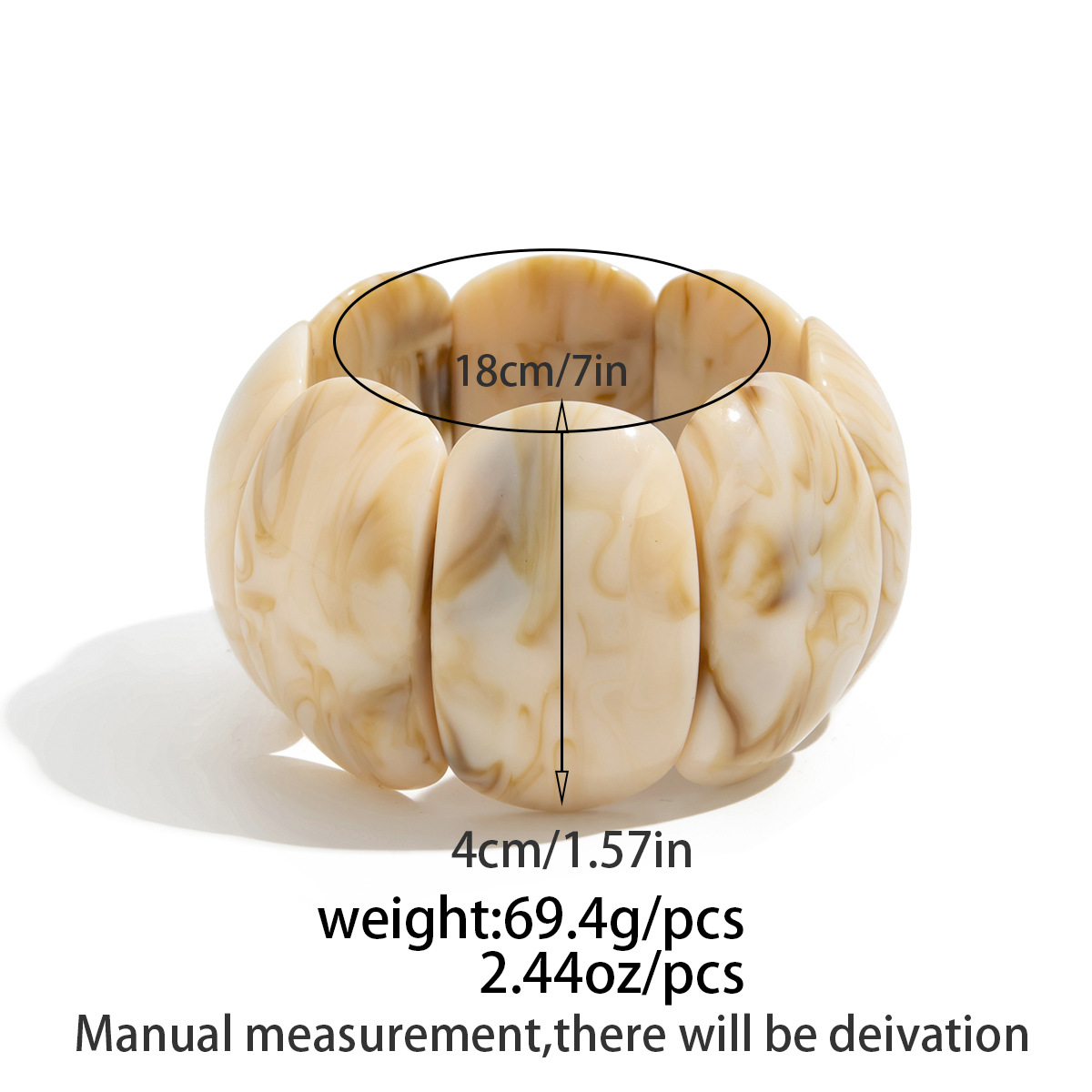 niche design special shaped resin gradient bracelet simple ins splicing elastic bracelet