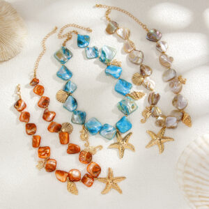 beach vacation shell clavicle necklace ocean style starfish all match set necklace