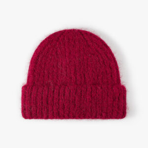 new style extra long and thick outdoor warm brimless knitted hat women's fashionable plain all match cold hat men's wool hat