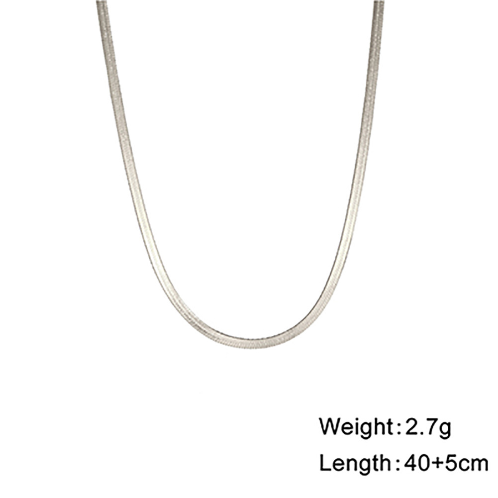 personality trend hip hop stainless steel clavicle chain titanium steel snake bone chain for men and women 18k gold jewelry