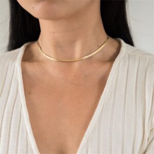 personality trend hip hop stainless steel clavicle chain titanium steel snake bone chain for men and women 18k gold jewelry