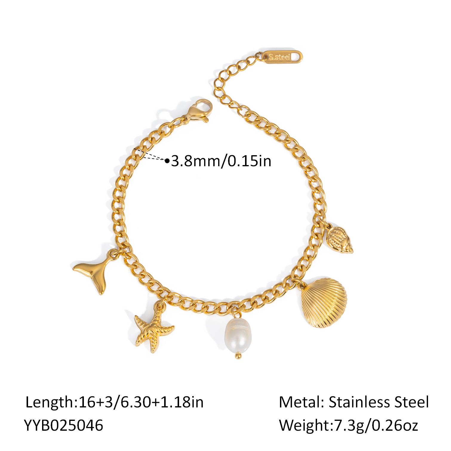 new ocean style bracelet fashionable and versatile beach vacation style personalized design stainless steel jewelry