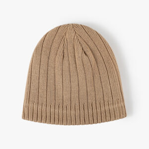 fashionable and versatile fine line knitted hat with thickened ear protection winter hat for young people