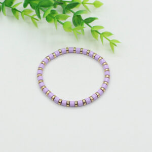 bohemian style stackable enamel paint rainbow tube bead bracelet diy cylindrical tube bracelet