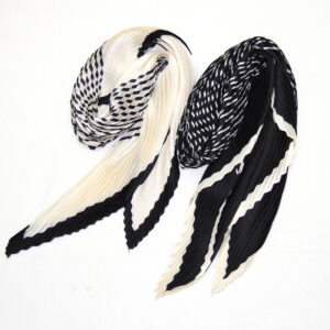 crumpled small silk scarf professional scarf women's fashionable and versatile cashew stripe print pleated small square scarf