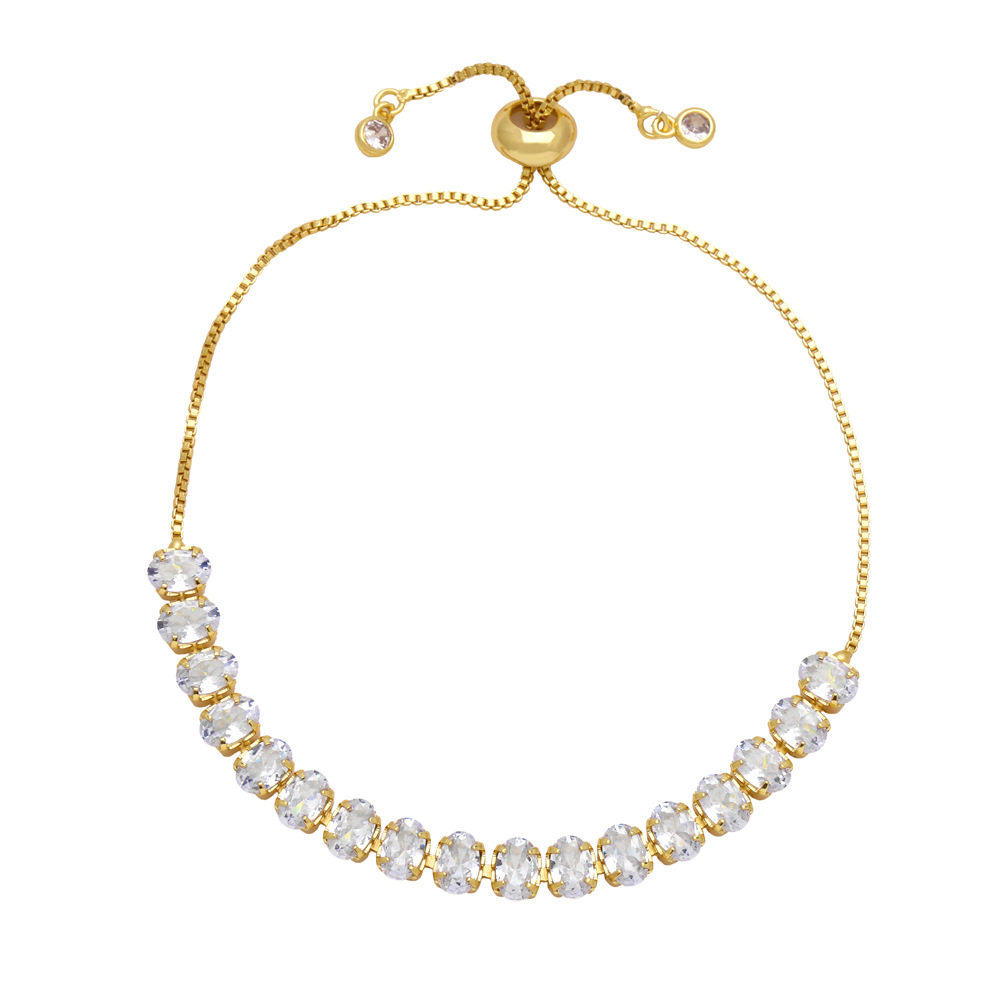 fashionable colorful zircon bracelet for women, personalized and versatile adjustable bracelet