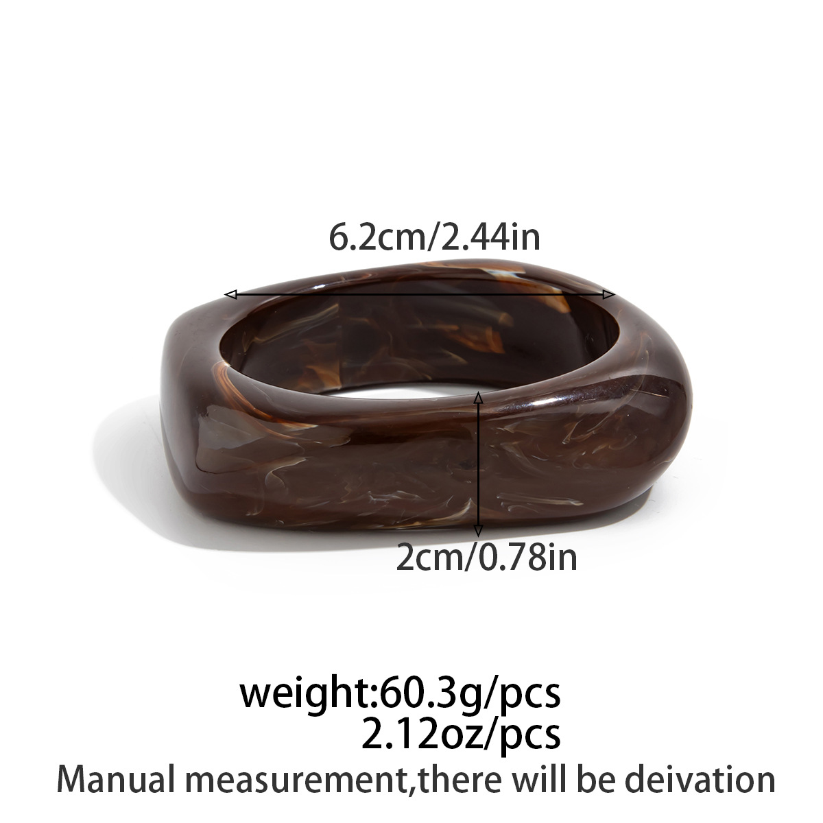 niche design polygonal translucent bracelet colorful macaron resin bracelet