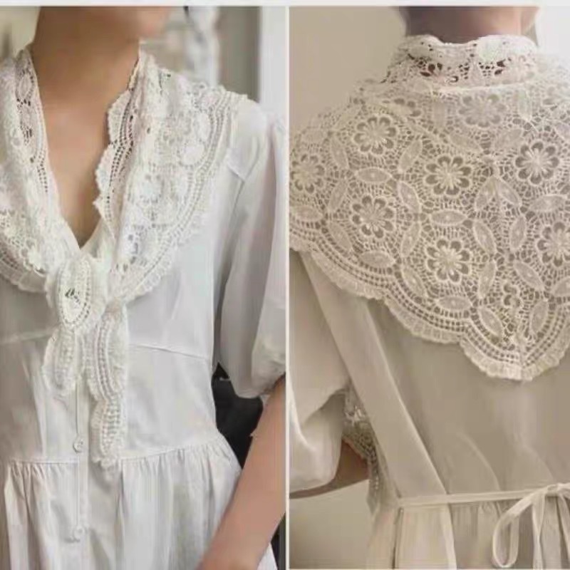 crochet hollow triangle scarf shawl fashionable and elegant spring and autumn versatile casual shoulder pad with small scarf