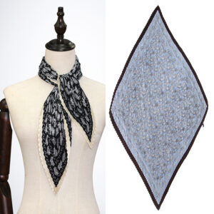 spring and summer thin pleated silk scarf for women professional versatile decorative neck scarf retro scarf