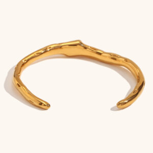 open irregular rectangular zircon bracelet stainless steel plated 18k gold hand jewelry