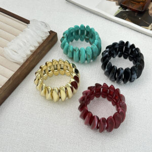 niche design special shaped resin gradient bracelet simple ins splicing elastic bracelet