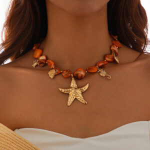 beach vacation shell clavicle necklace ocean style starfish all match set necklace