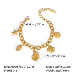 new ocean style bracelet fashionable and versatile beach vacation style personalized design stainless steel jewelry